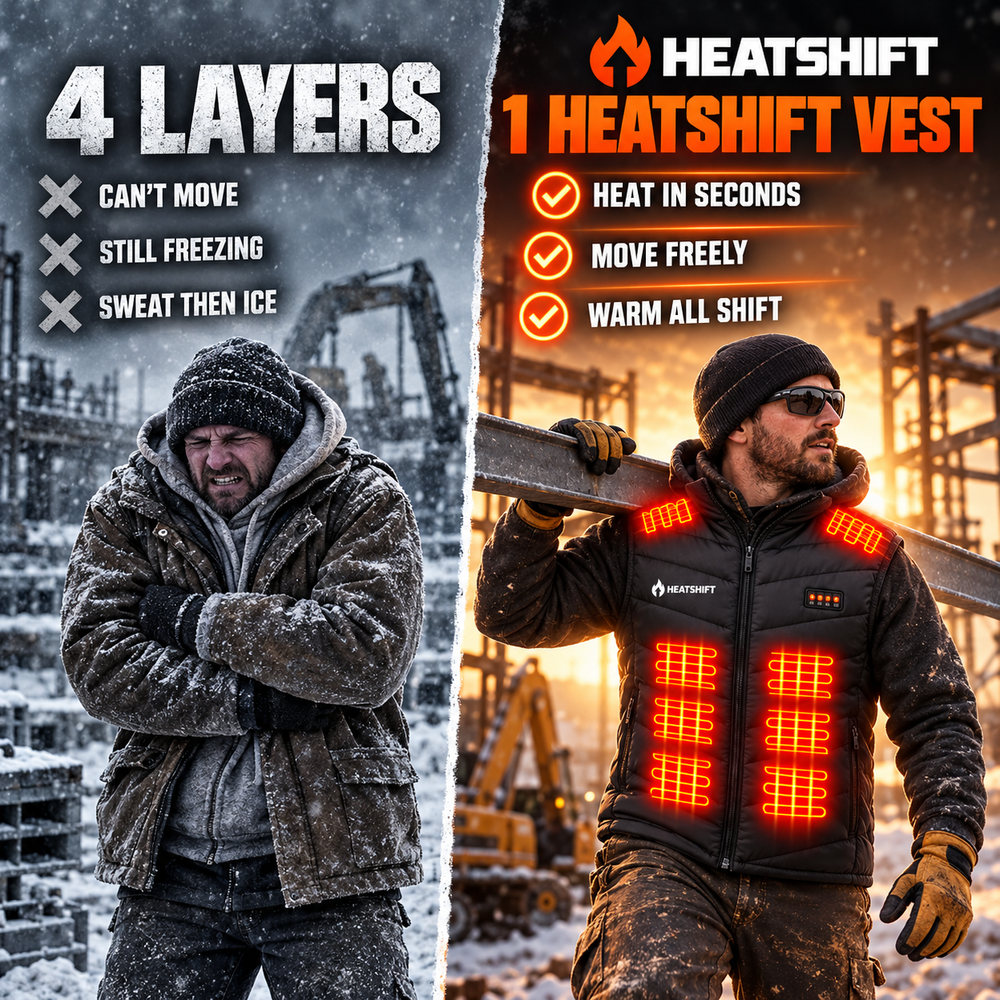 Four layers versus one Heatshift vest