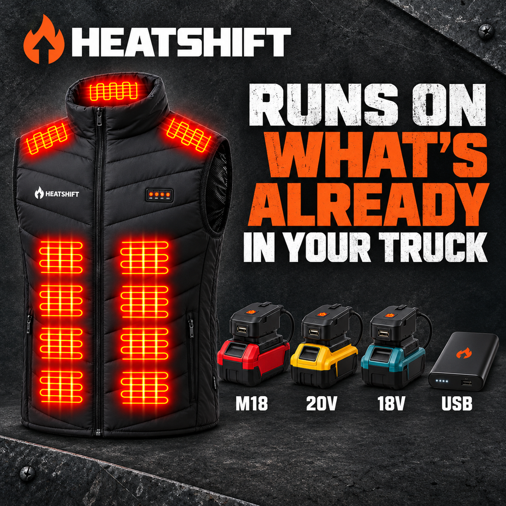 Runs on M18, 20V, 18V tool batteries or USB