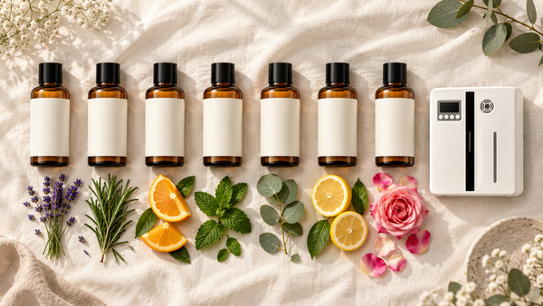 All seven scent bottles